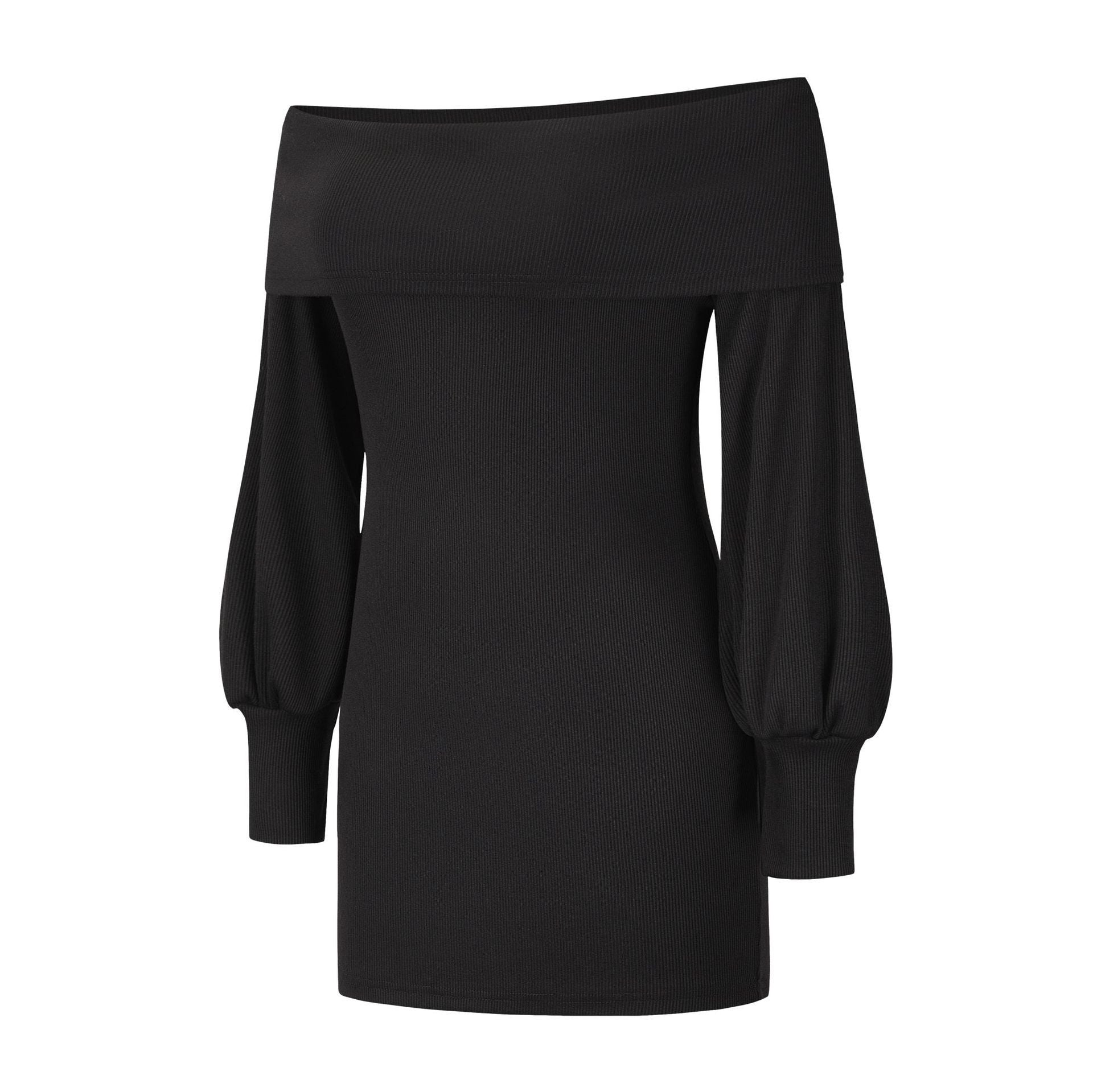 Sexy Women Knitting Bodycon Off The Shoulder Dresses-STYLEGOING