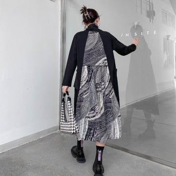 Vintage Turtleneck Winter Long A Line Dresses