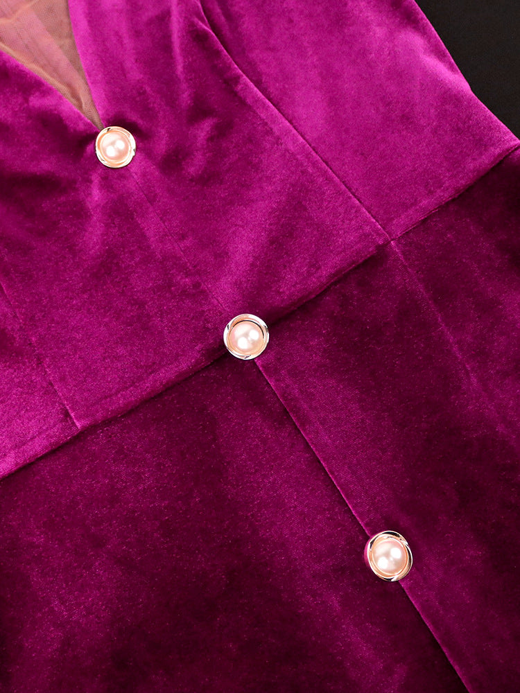 Vintage Split Front Lady Party Dresses
