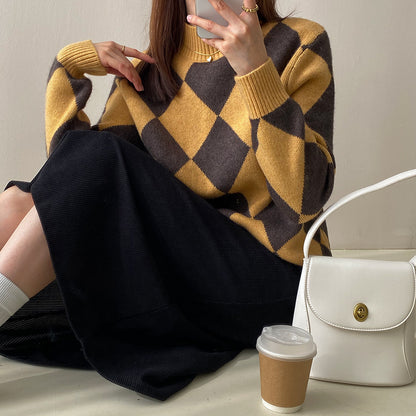 Vintage High Neck Pullover Sweaters for Women