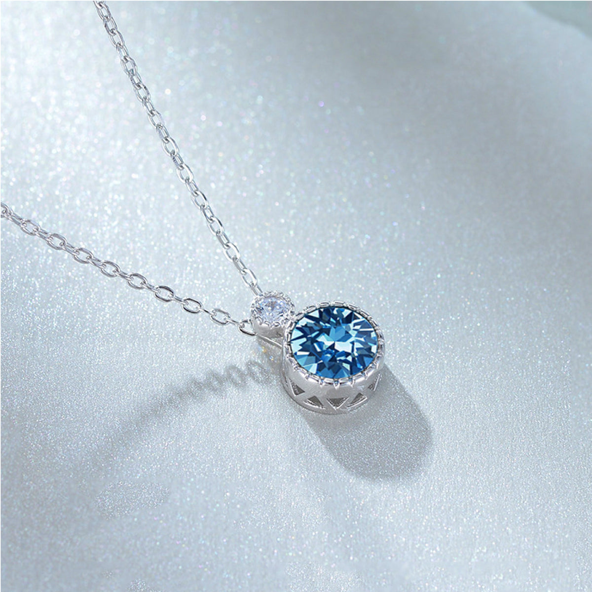 Romantic Crystal Sterling Silver Necklace for Women