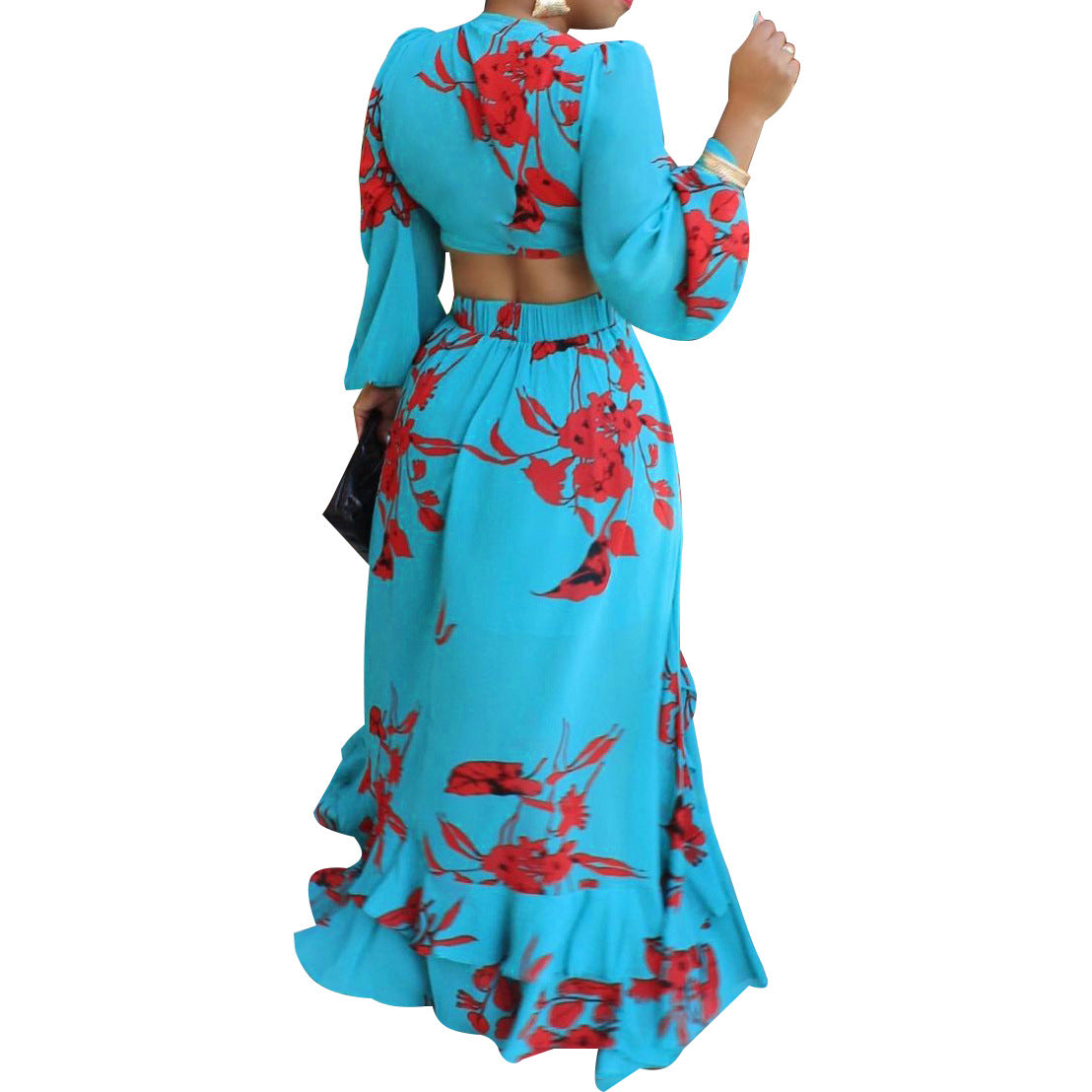 Sexy Summer Short Top and Long Skirts Suits
