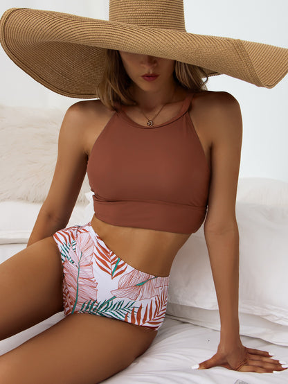 Sexy High Waist Two Pieces Summer Bikini Swimsuits