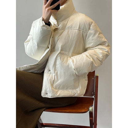 Winter Stand Collar Warm Cotton Short Coats for Women