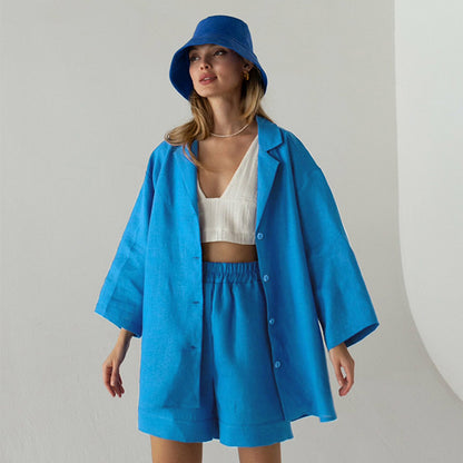 Casual Cotton Summer Women Out Suits