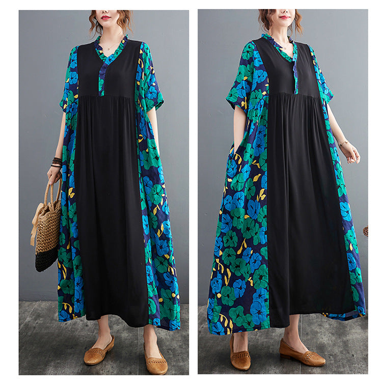 Vintage Short Sleeves Summer Long Cozy Dresses