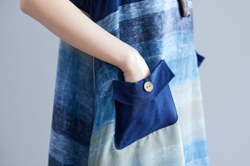 Blue Sleeveless Long Cozy Dresses