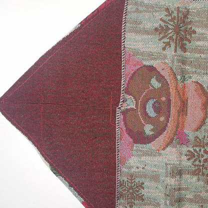 Christmas Snowman Linen Embroidery Table Runner