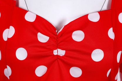 Retro Dot Print Short Sleeves Short Dresses-STYLEGOING