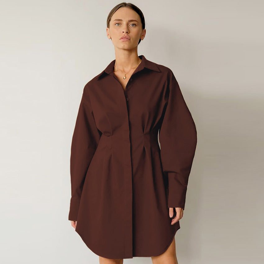 Vintage Long Sleeves Short Shirts Dresses