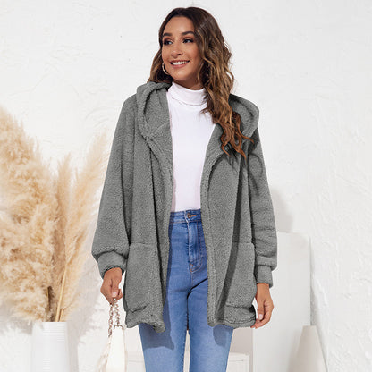 Casual Velvet Hoodies Coats for Women