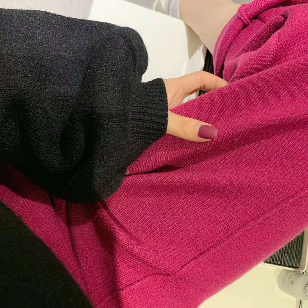 Casual High Waist Winter Knitting Harem Wide Legs Pants
