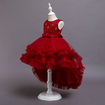 Lovely Girl's Princess Brush Train Ball Party Dresses