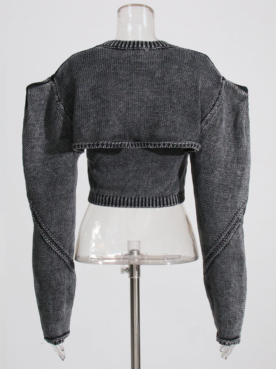 Designed Round Neck Two Pieces Knitted Sweaters