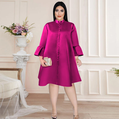 Women Plus Sizes Trumpet Sleeves Party Dresses