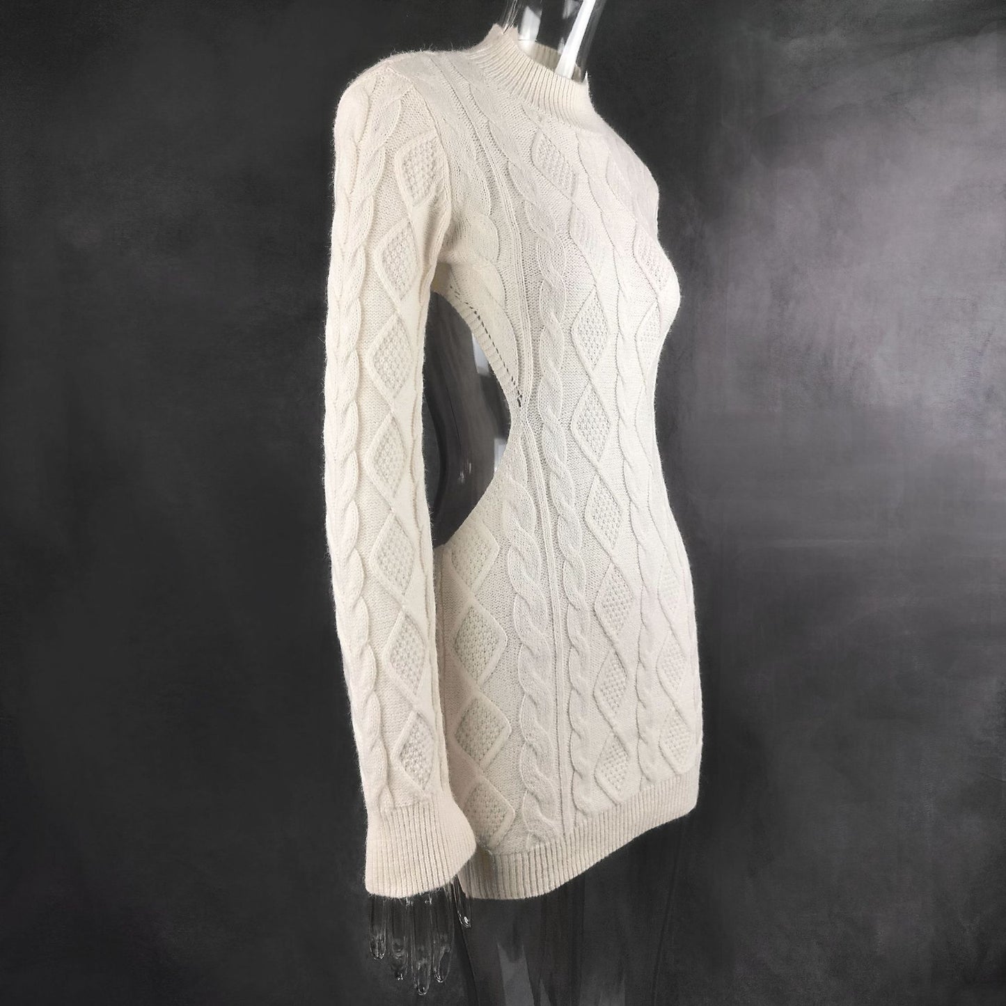 Sexy Backless Knitted Mini Fall Dresses
