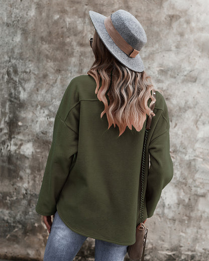 Casual Women Velvet Long Sleeves Overcoats