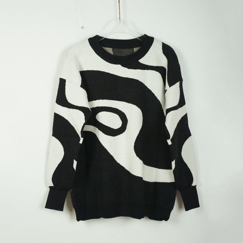 Women Round Neck Knitting Pullover Sweaters