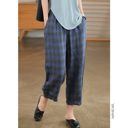 Casual Comfort Elastic Waist Linen Harem Pants