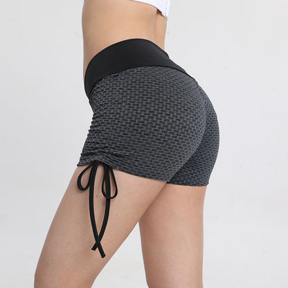 Sexy Drawstring High Waist Sports Shorts for Women