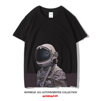 Summer Men Astronaut Short Sleeves T Shirts