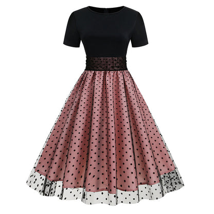 Vintage Short Sleeves Women Midi Dresses