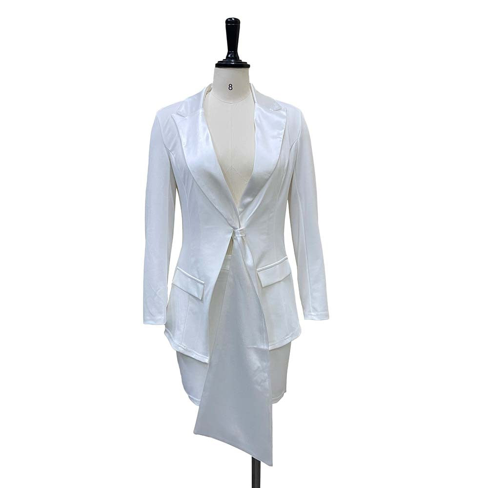Elegant Women Two Pieces Blazer and Skirts for Women