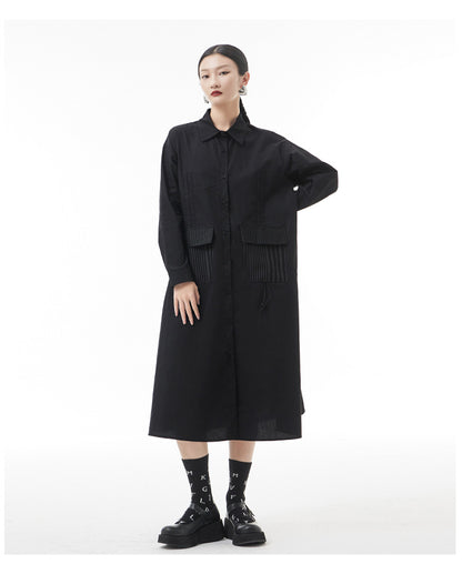 Designed Plus Sizes Long Sleeves Midi Shirts Dresses