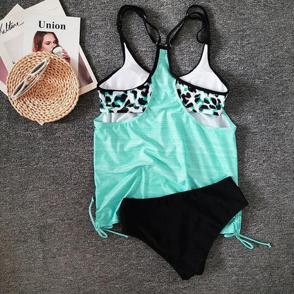 Fashion Conserved Crop Top Tankini Swimsuit-STYLEGOING