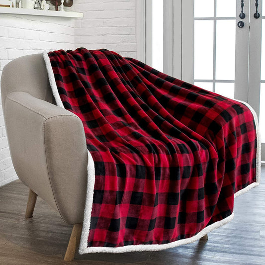 Black&red Plaid Warm Soft Fleece Blanket