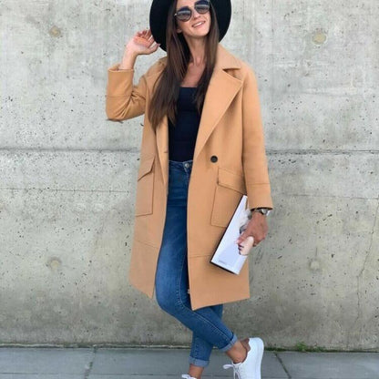 Women Long Sleeves Blazer Overcoat-STYLEGOING