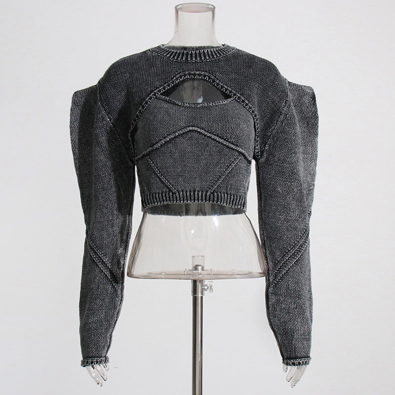 Designed Round Neck Two Pieces Knitted Sweaters
