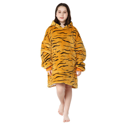 Unicorn Design Velvet Lazy Throw Blanket Sleepwear for Kids
