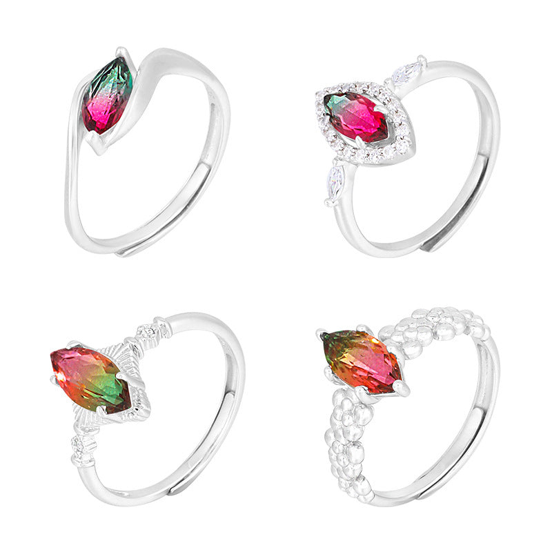 Fashion Colorful Sterling Silver Rings for Women