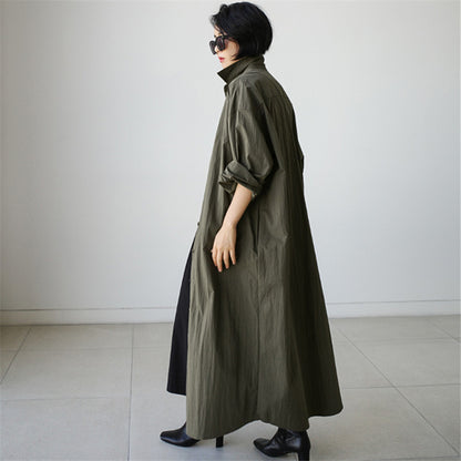 Loose Women Long Sleeves Trenchcoats