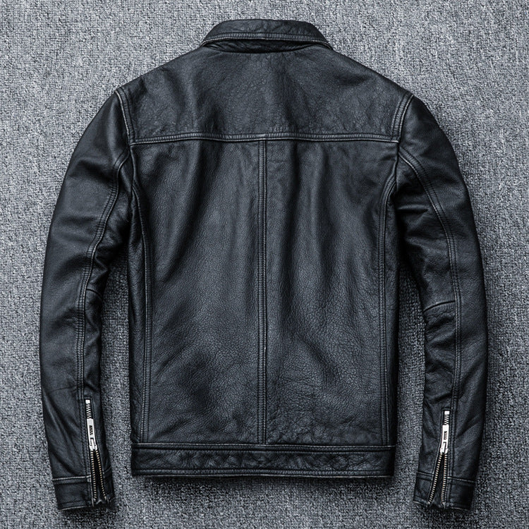 Vintage Motorcycle Cowhide Leather Jackets for Men