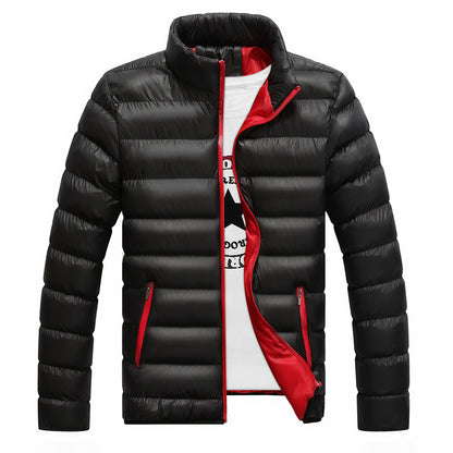 Plus Sizes Stand Collar Cotton Zipper Overcoat for Men