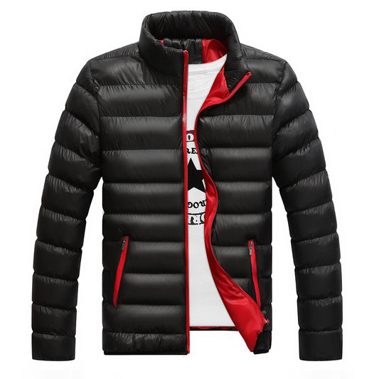 Plus Sizes Stand Collar Cotton Zipper Overcoat for Men