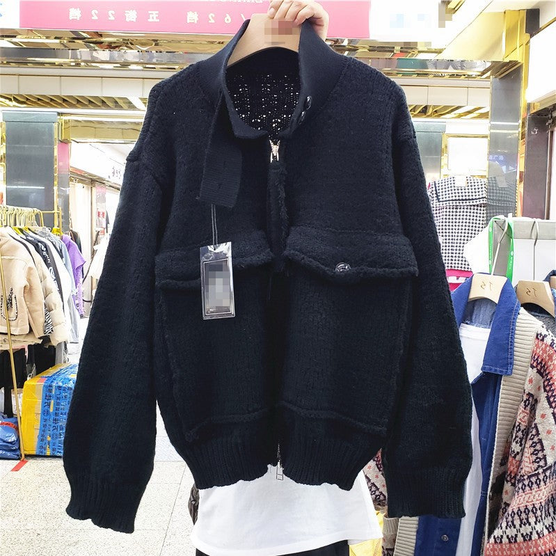 Women Zipper Knitting Cardigan Sweater Coats