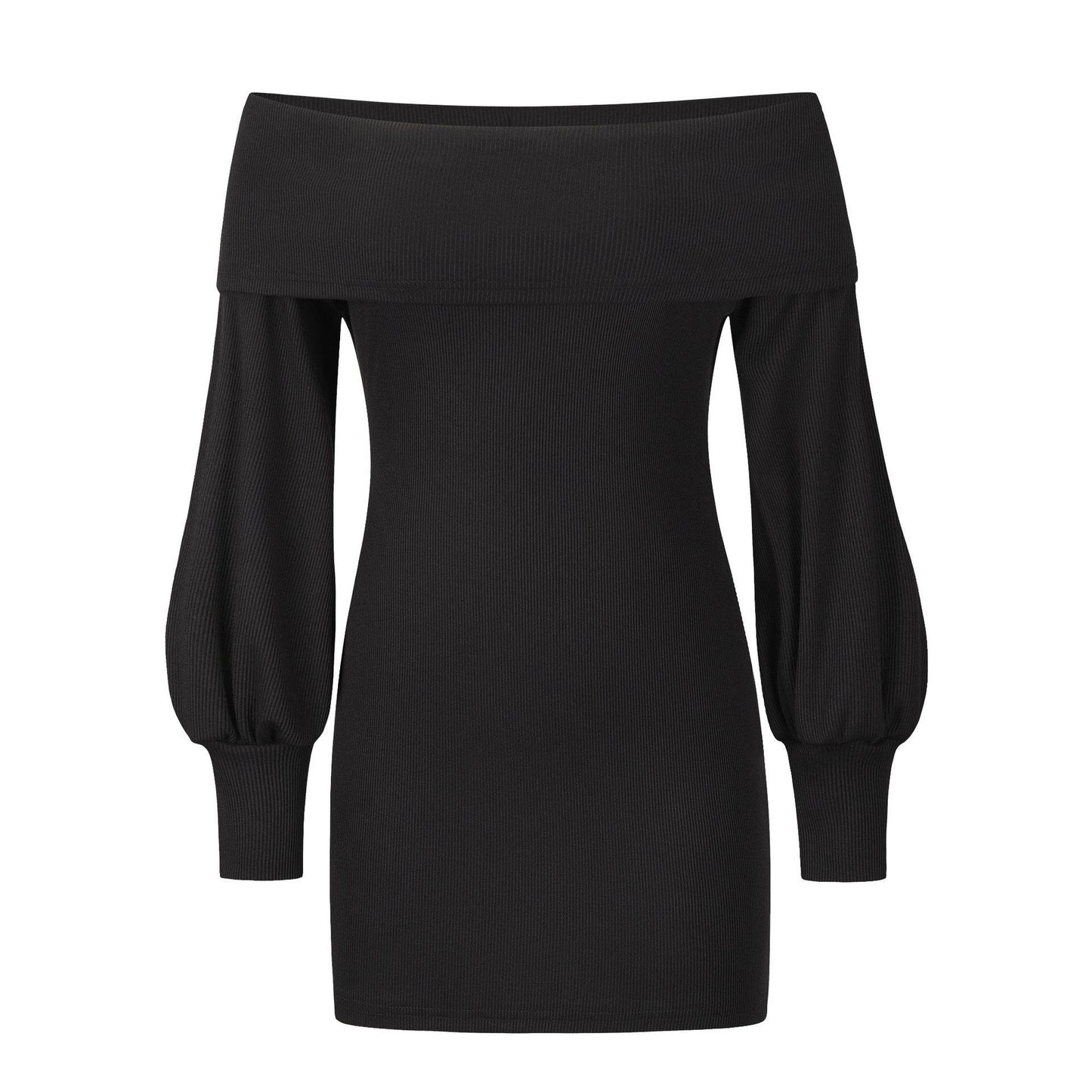 Sexy Women Knitting Bodycon Off The Shoulder Dresses-STYLEGOING