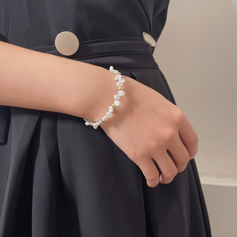 Fashion Baroque Pearl Sterling Sliver Bracelets for Women