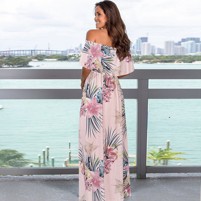 Sexy Strapless Women Boho Long Dresses