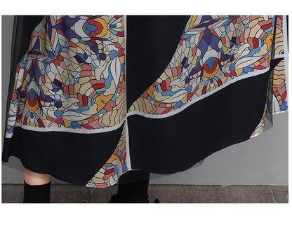 Vintage Geometry Designed Women Long Cozy Dresses