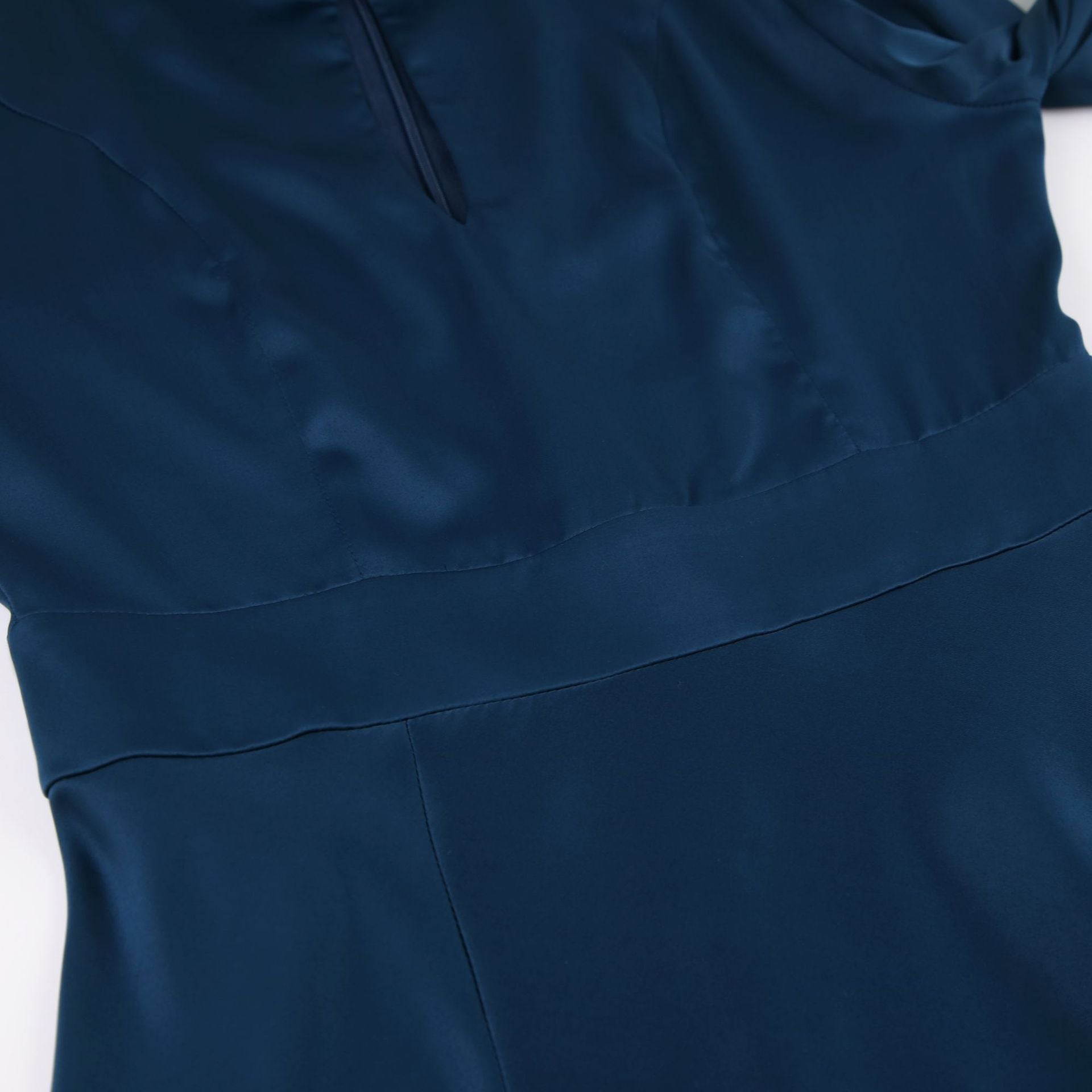 Blue High Waist Satin Sexy Long Split Front Dresses