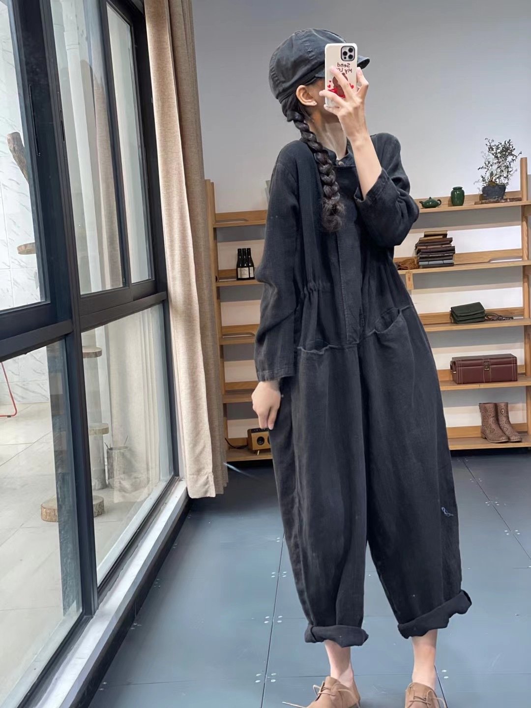 Vintage Women Leisure Long Sleeves Rompers-STYLEGOING