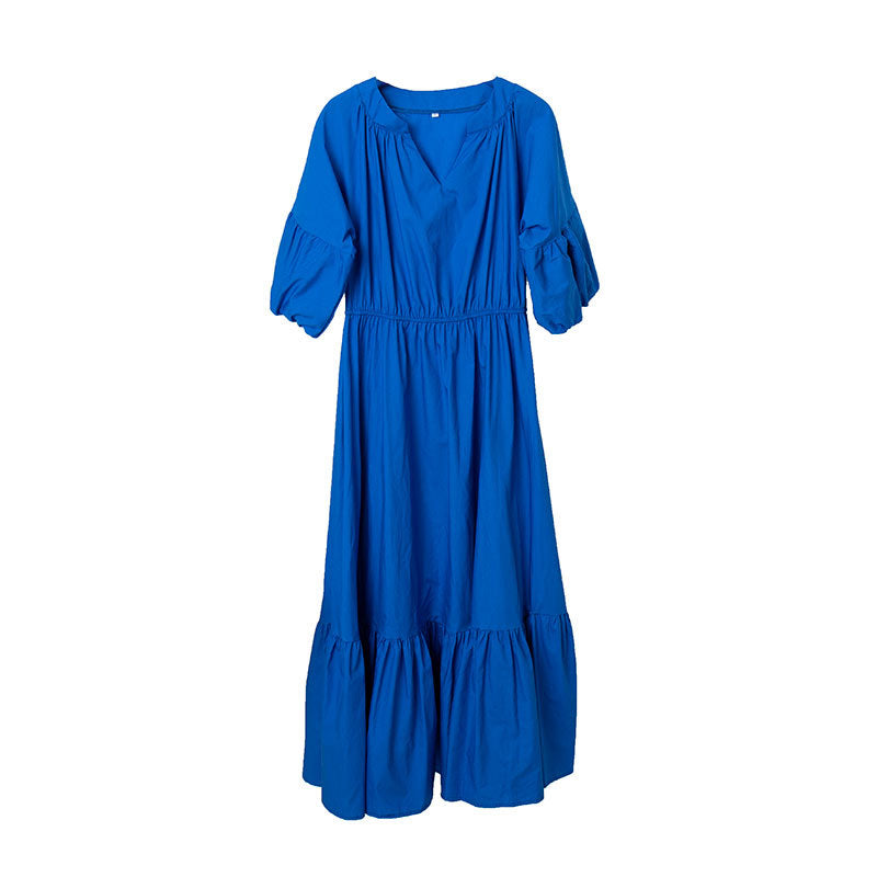 Women High Waist A Line Midi Dresses