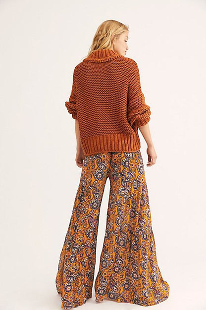 Casual Summer Floral Print Trumpet Pants for Women