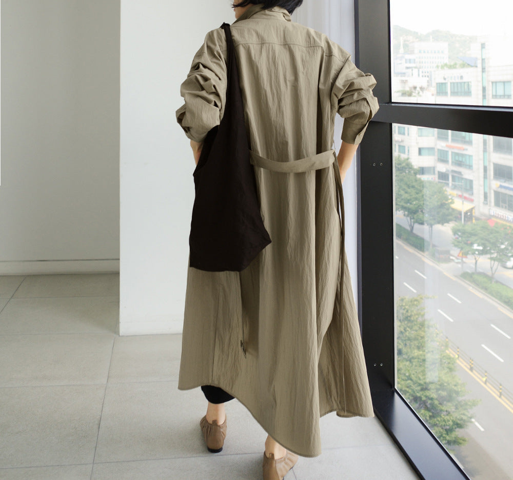 Loose Women Long Sleeves Trenchcoats