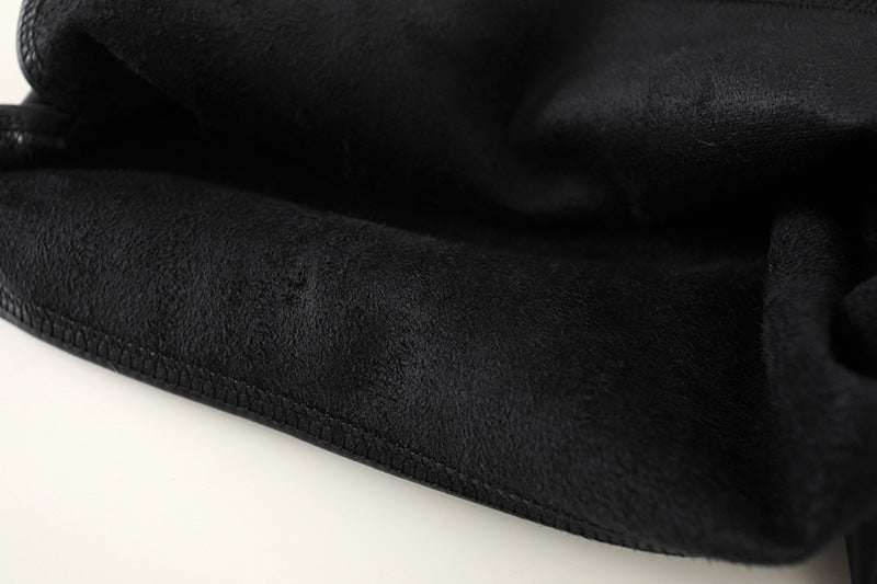Black Pu Leather High Waist Shorts for Women