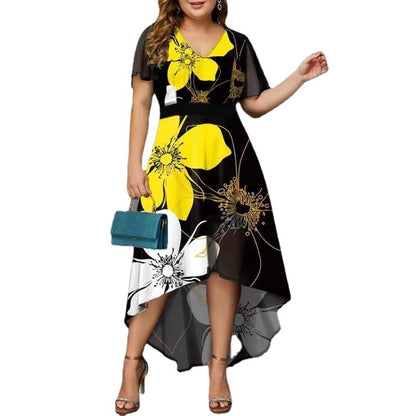 Women Floral Print Plus Sizes Women Dresses